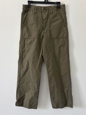 Levi’s Ribcage Straight Ankle Army Green Utility High Rise Casual Pants 30